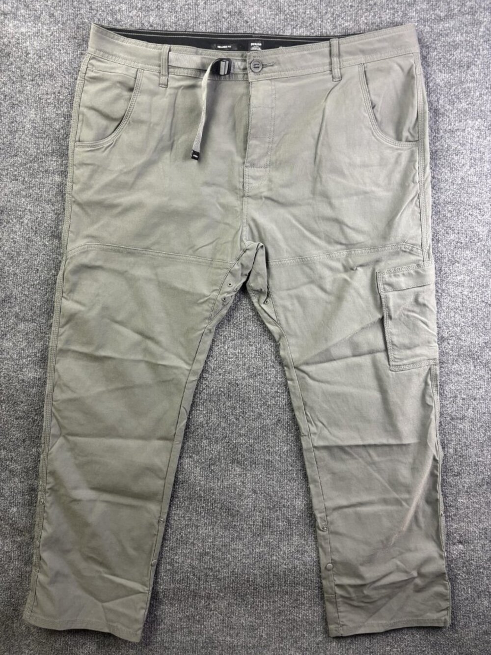 PrAna Pants Mens 40x32 Gray Stretch Nylon Cargo Relaxed Fit Hiking Outdoor
